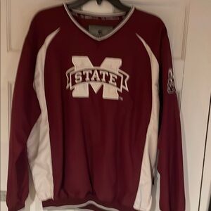 STATE maroon and white pullover